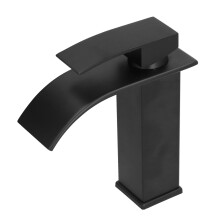 G1/2 Copper Mixer Water Tap Basin Faucet Black 20.5cm Tall