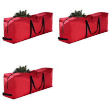 3X Saco de Árvore de Natal Oxford Pano Dobrável Decoração de Natal Saco de Armazenamento para Armazenar Utensílios de Natal Retângulo Vermelho