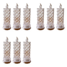 9X Bougie LED Sans Flamme, Lampe à Bougie en Plastique Réutilisable, Veilleuse pour Mariage, Saint-Valentin, Décorations de Noël D