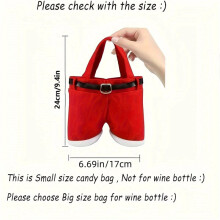12-Pack Christmas Santa Pants Gift Bags, Small Candy Bags, Xmas Parties Decorative Gift Pouches for Presents