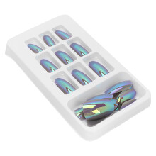 24pcs Bright Color Fake Nails Full Cover Nail Tips - Detachable & Trendy