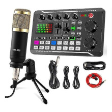 F998 Sound Card Kit,bm-800 Microphone Kit,with Sound Card,audio Mixer Condenser Pc Gaming Mic,compat