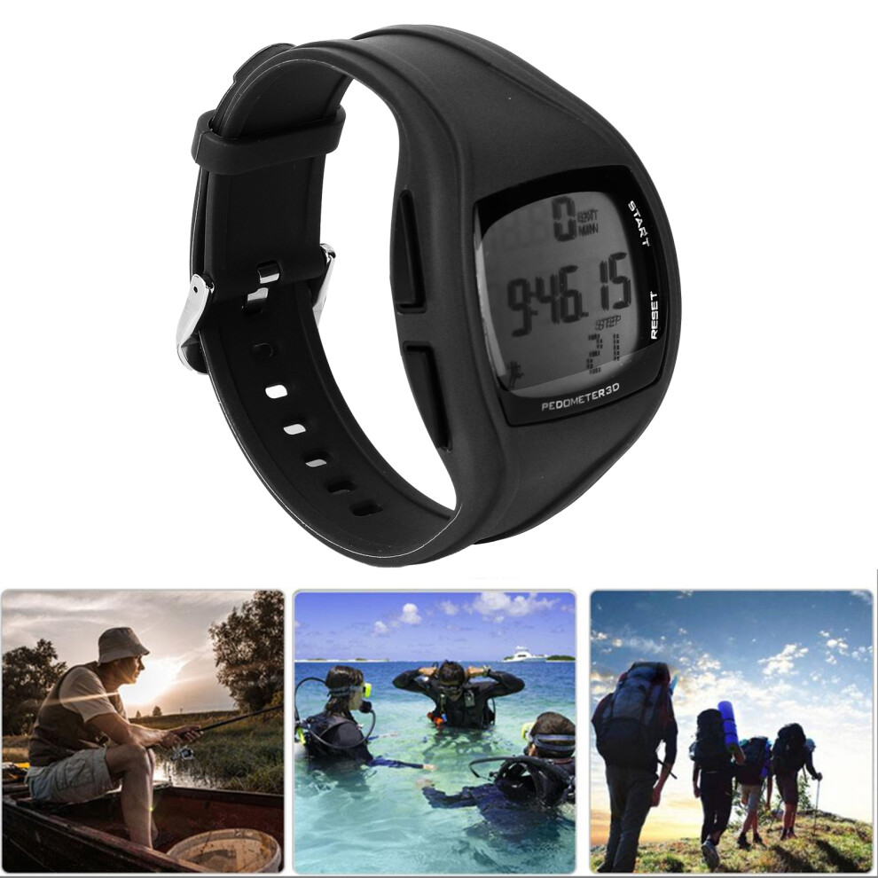 Multifunction Waterproof Sports Digital Wrist Watch With Step Counter, 40.96Mm Black 3521390713396