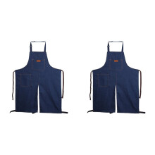 2X Adjustable Split Leg Pottery Apron with Pocket DIY Ceramic Sculpture Mud-Retaining Overalls