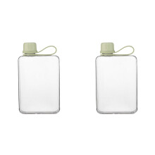 2X Bouteille D'Eau Carrée 500 Ml, Gobelets Plats Portables, Flacon Froid Mince, Bouteille D'Eau de Sport, Flacon D'Eau D'Été pour la Randonnée D