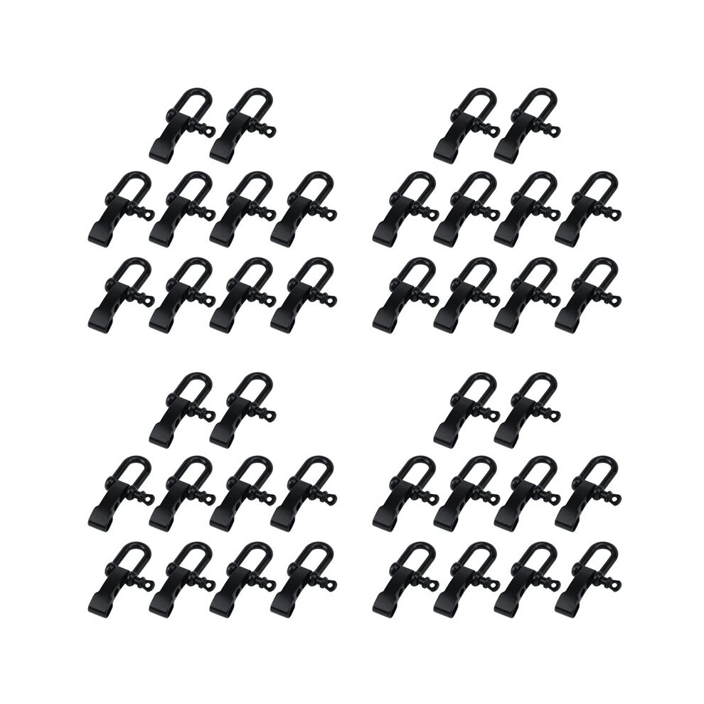 40Pcs Paracord Bracelet Shackle Buckle, Bow Anchor Shackle Clasp D Shackle Clip Adjustable For Survival Bracelet Black 4712132863076