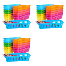 36-Pack Potloodorganizer-Mandbakken, Regenboogkleuren Bureauopslag voor Kinderen, Klaslokaalbenodigdhedenhouders voor School
