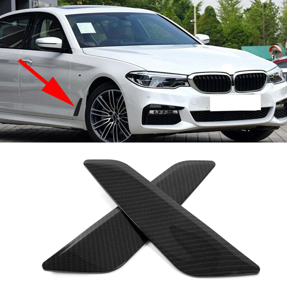 2Pcs Carbon Fiber Style Mudguard Vent Cover For Bmw 5 Series G30 2017-2020 7901390713538