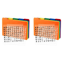 100 PCS Index Card Guide Set Alphabet Sticker Index Card Dividers Self Adhesive Number Stickers (Mix Color, 3 X 5 Inch)