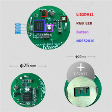 2Pcs NRF52810 Beacon Tag with Accelerometer Sensor BLE5.0 Low Power Consumption Module Ibeacon,Green+White