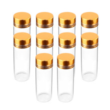 Golden Glass Bottles with Sealing Lids for Storage Use 10PCS 0.5oz