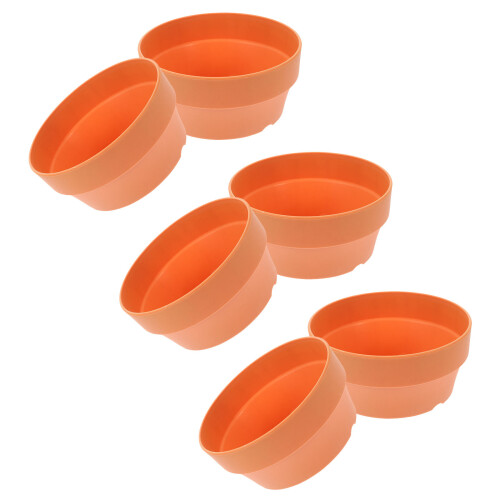 6 imitatie kleibakje rond plastic 12,5 cm 2