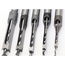 10mm Square Hole Self Centering Hinge Drill Bit Hole Puncher Wood working Tool (Silver)
