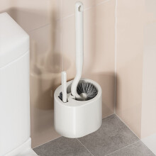 Modern Compact Toilet Brush Set with Hard Bristles & Long Handle – Compatible with Standard Holders