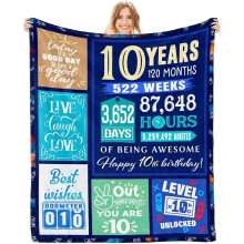 Soft Funny Throw Blanket 50"x60" – Gift for 10 Year Old Boys & Girls, Compatible with 10th Birthday Decor