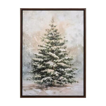 Świecąca choinka LED na płótnie, dekoracja ścienna, ciepłe światło, zasilana bateriami (baterie nie są dołączone), 15,74 x 11,81 cala,