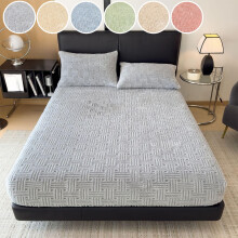 Drap-housse chaud et moelleux pour l'hiver, protège-matelas antidérapant en velours de lait avec doublure polaire, drap doux et résistant 200 x