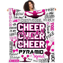 Soft Flannel Cheerleader Blanket 50x60in – Cheerleading Gifts for Girls, Teens & Kids – Compatible with Cheer Events
