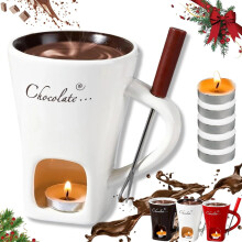 Mug à fondue au chocolat mignon, avec fourchette et bougie, 2026. Nouveau mug à fondre le chocolat fait main, pour desserts au chocolat et au