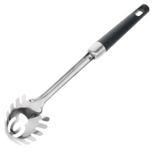 Paletta per pasta da viaggio in acciaio inox con manici, dimensioni: 30,00 x 6,00 x 3,60 cm.