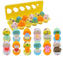 Lot de 24 œufs de Pâques pré-remplis avec des jouets, petits jouets mochi squishy pour œufs de Pâques, paniers de Pâques garnis