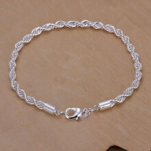 925 sterling zilveren armband, unisex, 8 inch (20 cm), 4 mm (4 mm).