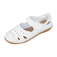 Sandálias anabela brancas femininas em PU, modelo slip-on com bico aberto, salto de 3 cm, tamanho 39 (UE), para uso interno e externo, ideais para