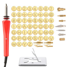 Brennkolben-Set mit 26 Buchstaben-/Zahlenspitzen, DIY-Gravurwerkzeug für Holz, Leder, Kork – kompatibel mit Standardstiften