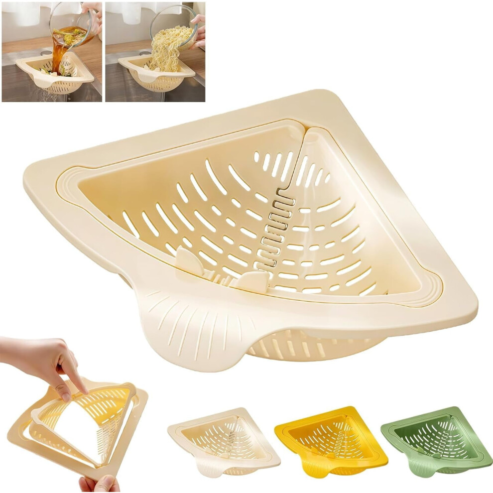 Magnetic Drainage & Filter Basket | Punch-Free Triangular Kitchen Sink Hanging Strainer With Twist-Open Bottom, Collapsible Strong Magnetic Fixation 9028731103518