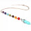 Turquoise gemstone pendulum necklace for chakra healing 1