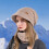 Women's Winter Hat and Scarf Set Pink Solid Elastic 4