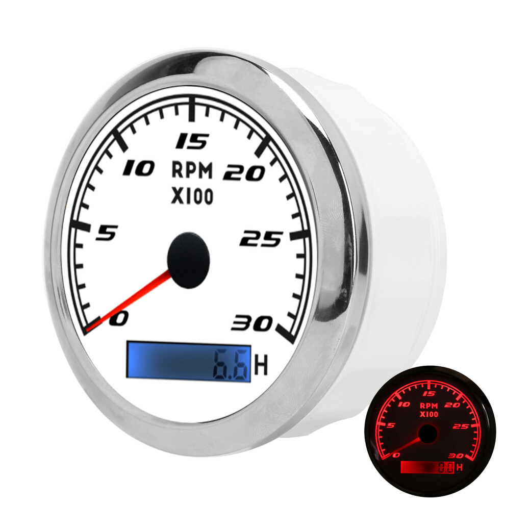 85Mm Waterproof Stainless Steel Pointer Tachometer Rpm Gauge Ip67 For Car Boat 9441390715210