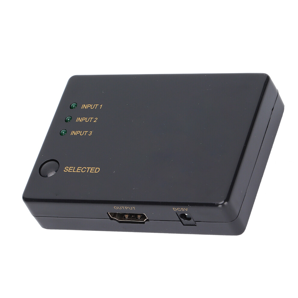 Hdmi Switcher 3 In 1 Out, 4Kx2k, Remote, 0.5M Cable Black 5021390715324