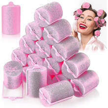 18-Piece Large Soft Foam Hair Rollers - Hairdressing Curlers for Women and Kids