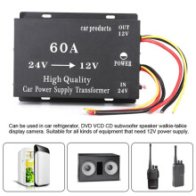 5X Riduttore di Potenza Audio per Camion per Auto Convertitore di Riduzione di Tensione da 24 V A 12 V 60 A