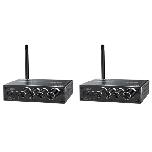 2X  Audio Receiver Adapter 5.3 Player U Disk Microphone Amplifier Audio Speaker Converter with Remote Control