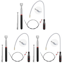 Paquet de 12 Outils de Ramassage Magnétique Télescopique, Outil de Ramassage Télescopique Magnétique Extensible 1-15 LB et Ressort Pliable de 23