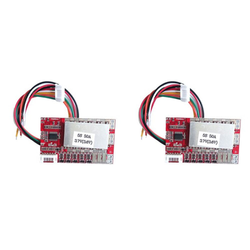 2X Placa BMS 5S 50A Placa de Proteção de Bateria de Lítio 3,7V com Equilíbrio