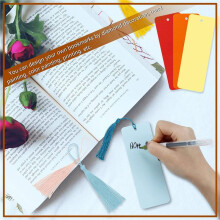 200 Pacotes de Marcadores de Cores em Branco, Cartolina com 200 Peças de Borlas Coloridas, Marcadores de Papel DIY para Projetos de Artesanato DIY