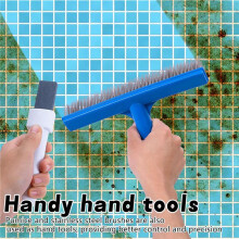 4 Pcs Pool Pumice Stone with Handle and 10inch Stainless Steel Pool Brush for Inground/Above Ground Pool Cleaning