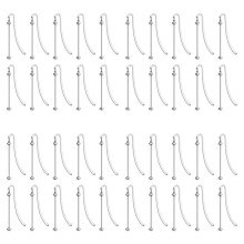 40 Pcs Beadable Bookmarks DIY Metal Blank Bar Bookmark Silver for Beads Modern Beaded Bookmark Jewelry Pendant