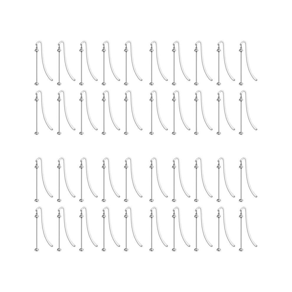 Photos - Other Office Equipment Wella 40 Pcs Beadable Bookmarks DIY Metal Blank Bar Bookmark Silver for Beads Modern Beaded Bookmark Jewelry Pendant 