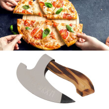 Handgefertigte Viking-Pizzaschneideaxt aus Edelstahl mit Holzgriff, 14x12,5 cm