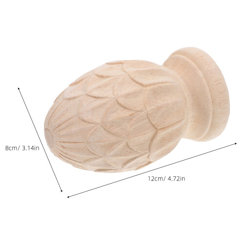 2Stk Holz Geländerabschluss Ananas Form Handgeschnitztes Design 2