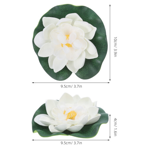 4Pcs Multi Eva Floating Artificial Lotus Flowers Realistic Water Decor 1