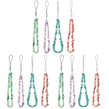 12Pcs Decorative Beaded Phone Wrist Straps Crystal Stone Phone Lanyard