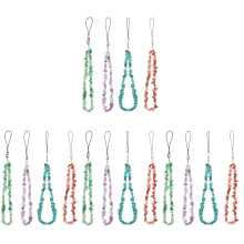 16Pcs Wear-Resistant Beaded Phone Wrist Strap Crystal Lanyard Charm