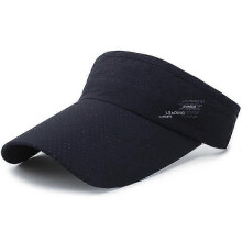(Dark blue)Visor Sun Hat Golf Tennis Beach Men Cap Adjustable Summer Plain Colors Women