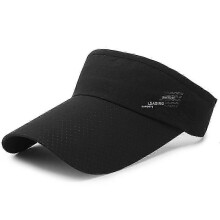 (Black)Visor Sun Hat Golf Tennis Beach Men Cap Adjustable Summer Plain Colors Women