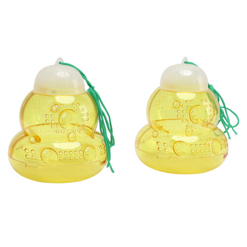 2 trappole per api a forma di zucca da appendere, acchiappa-api per esterni, dissuasore e scaccia-vespe, colore giallo 2